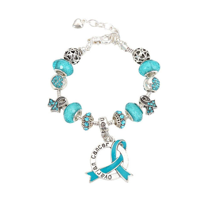 Ovarian Cancer Awareness Luxury Charm Bracelet