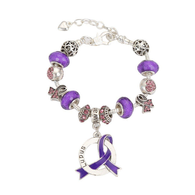2019 Lupus Awareness Luxury Charm Bracelet lupuslcb Awareness-alert 