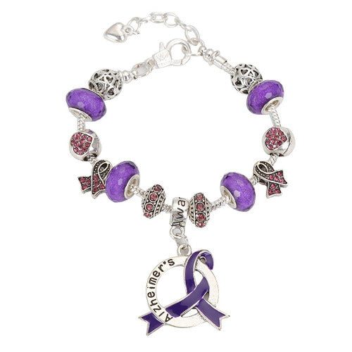 2019 Alzheimer’s Awareness Luxury Charm Bracelet alzheimershlcb Awareness-alert 