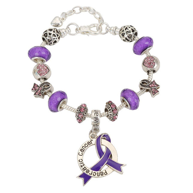 2019 Pancreatic Cancer Awareness Luxury Charm Bracelet pancreaticlcb Awareness-alert 