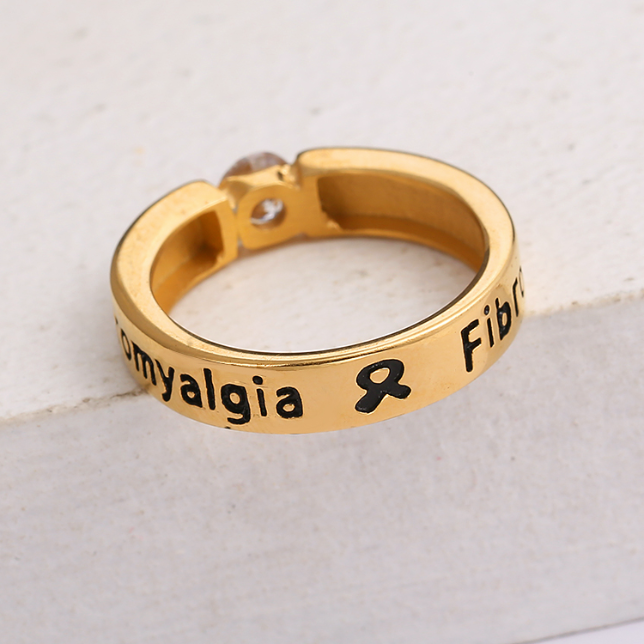 GOLD DIAMOND FIBROMYALGIA RING 2