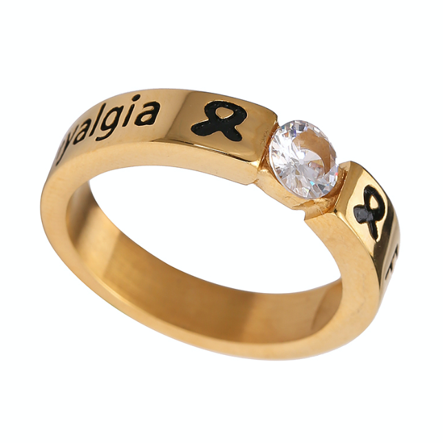 GOLD DIAMOND FIBROMYALGIA RING 1