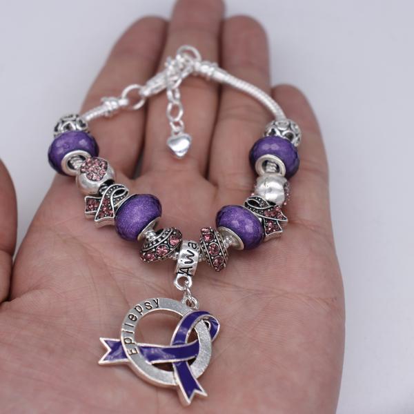 Epilepsy Awareness Luxury Charm Bracelet Epilepsylcb Awareness-alert 