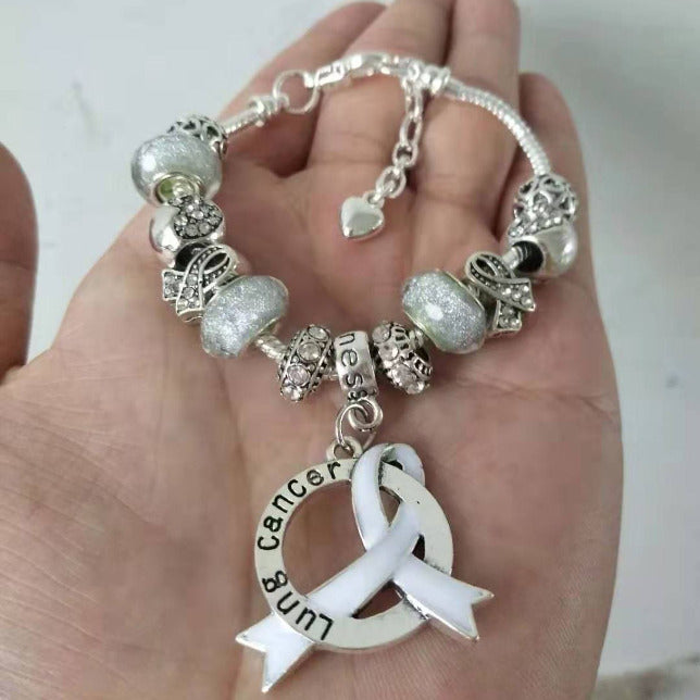 Lung Cancer Awareness Luxury Charm Bracelet pancreaticlcb Awareness-alert 