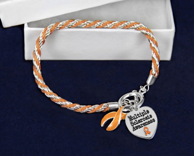 Multiple Sclerosis Orange Rope Bracelet MSRB1 Awareness-alert 