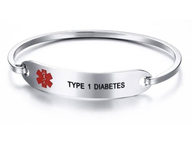TYPE 1 &amp; 2 Diabetes Awareness Alert Bracelet DT2B Awareness-alert Type 1 