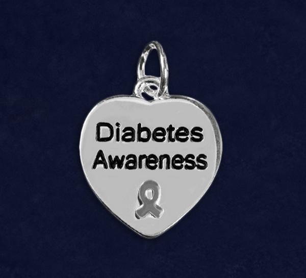Diabetes Heart Charm Bracelet DHCB1 Awareness-alert 