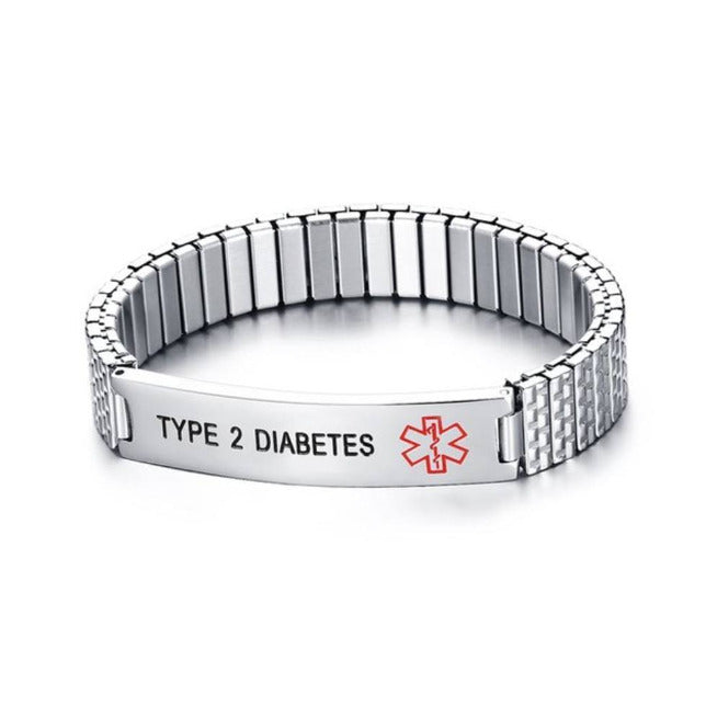 Male Type 2 Diabetes Awareness Alert Bracelet MDT2B Awareness-alert Type 2 
