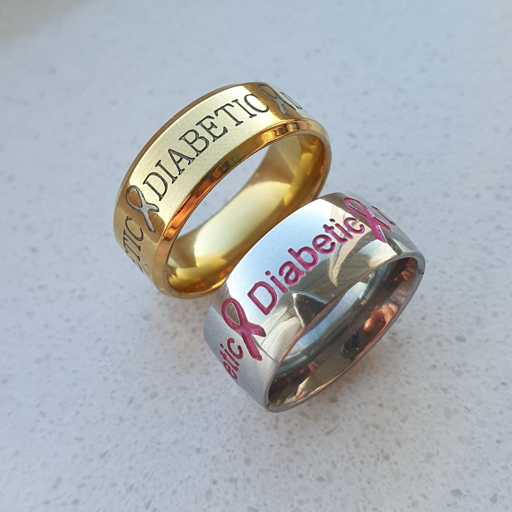Pink + Gold Diabetic Ring