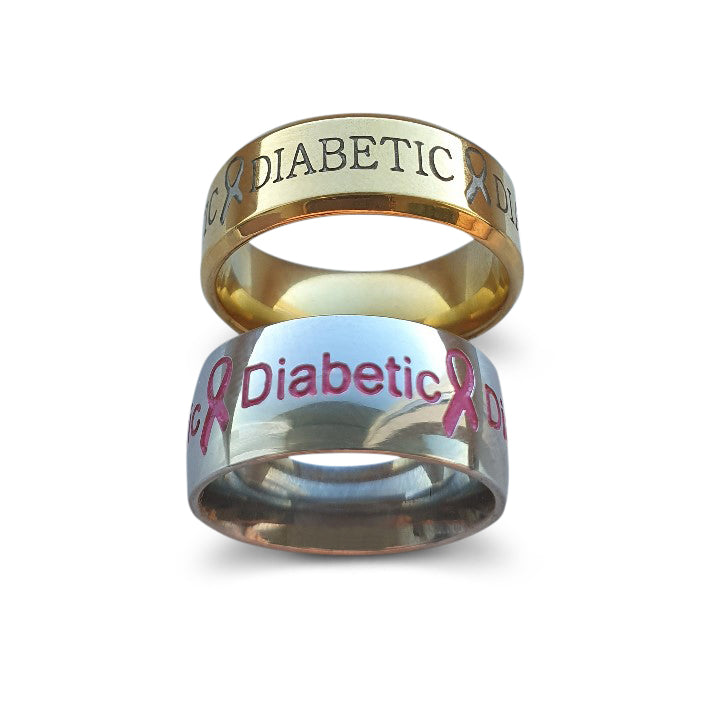 Pink + Gold Diabetic Ring